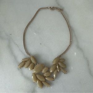 Peach Pink Crystal Statement Necklace